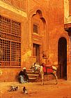 Eugene-Alexis Girardet In The Courtyard painting
